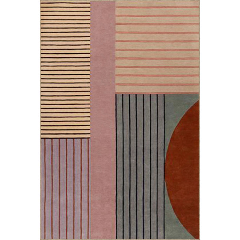 Tapis moderne tissé à motif géométrique coloré, Rectangle 3 pi 4 po x 5 pi