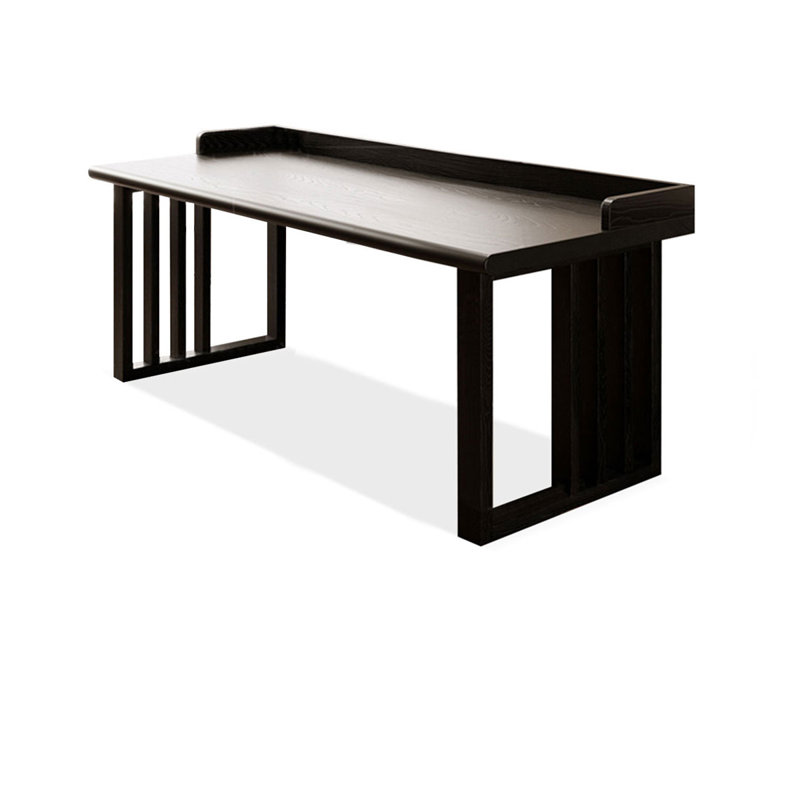 Bureau rectangulaire en bois massif noir, H 31,5 po x l 62,99 po x P 23,62 po