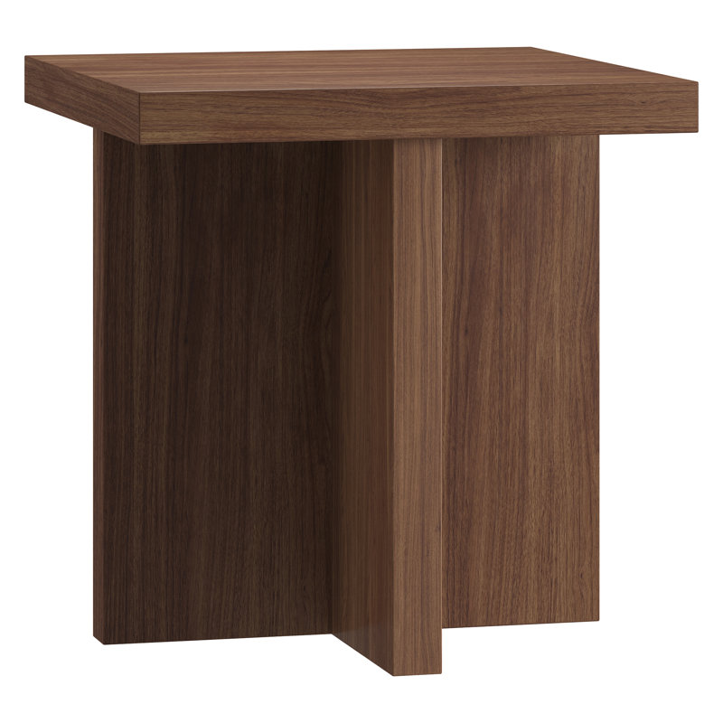 Elna Pedestal End Table, Alder Brown