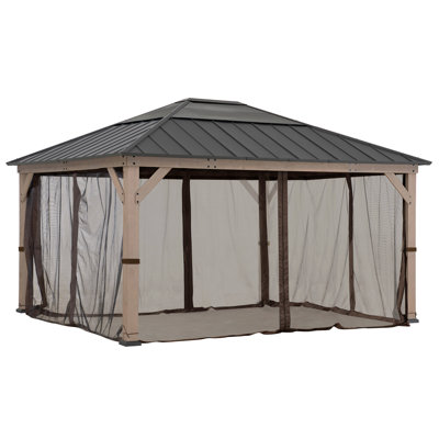 Moustiquaire pour pavillon de jardin en bois 13 pi. X 15 pi. Sunjoy