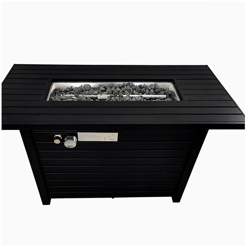 Foyer de table extérieur en acier de 25 po x l 42 po avec couvercle