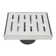 6" Square Shower Drain with Offset Linear Pattern Grate