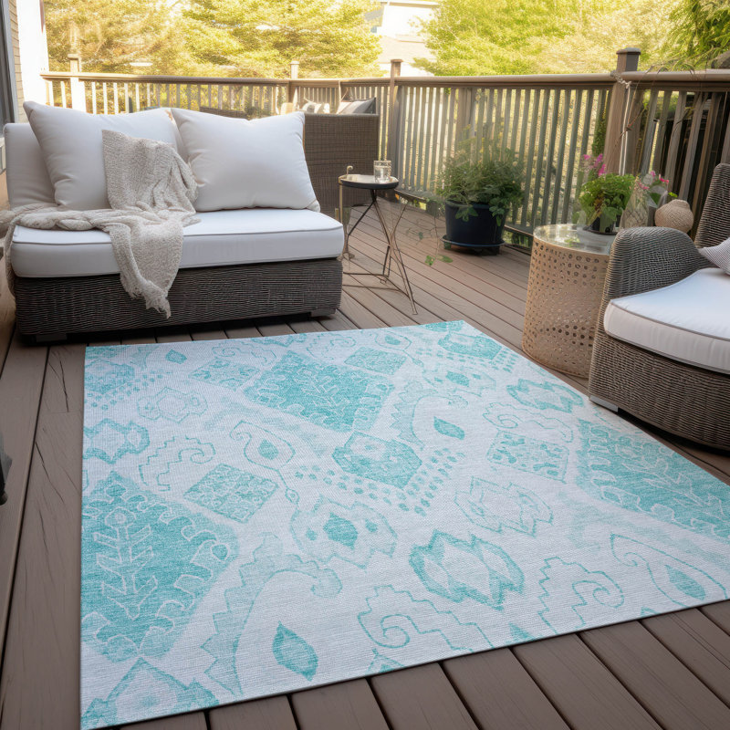 Tapis intérieur / extérieur Malchow avec envers antidérapant, Rectangulaire 3 pi x 5 pi