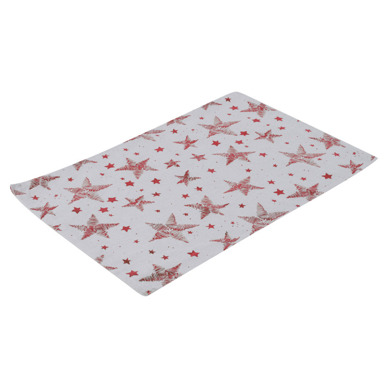 Aparicio Polyester No Pattern Rectangle Placemat, Red
