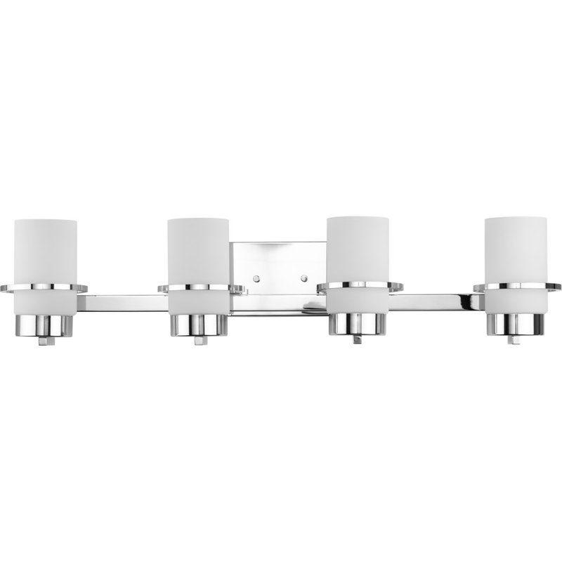 Éclairage pour meuble-lavabo à 4 lumières à intensité variable Battice, Chrome poli