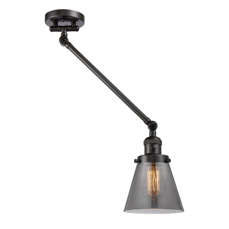 Pelkey Swing Arm Sconce, Oil Rubbed Bronze, Smoked, 3.5 Watt Vintage LED Bulb