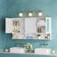 Armoire à pharmacie 55 po à miroir avec tablettes ouvertes, rangement mural avec portes et miroir, tablette réglable