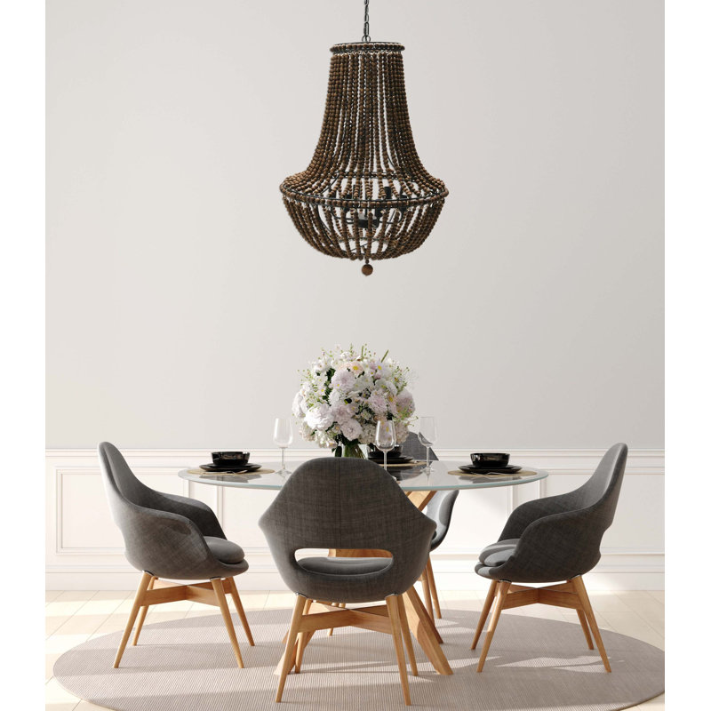 Lustre en perles Draped, Brun