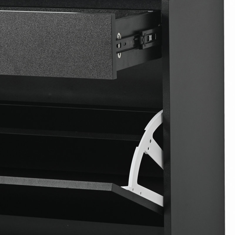ALL-VV-F3O35-URE-89AAK 16 Pair Shoe Rack, Black