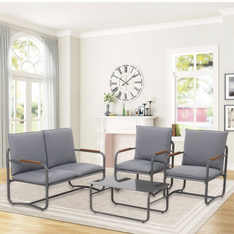 Golena 4 - Person Patio Conversation Set with Cushions
