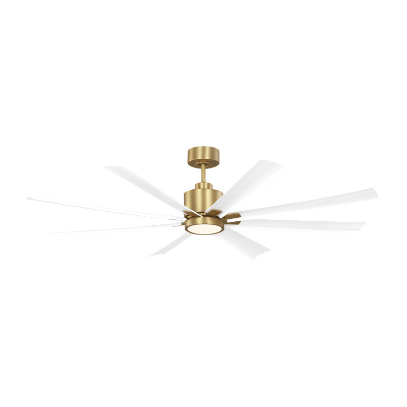 Generation Lighting Fan Terrazas Indoor Ceiling Fan with Threaded Downrod, Matte White ABS blades and Handheld Remote