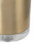 Lampe de table cylindrique dorée et blanche avec abat-jour tambour (ampoule non incluse)