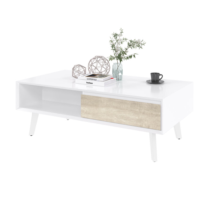 Table basse 48W Corry Studio® Aliyya en blanc et gris cendré