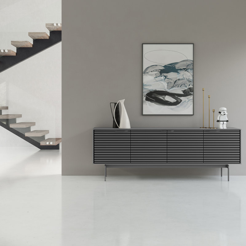 Align Media Console, 28.5”H x 81”L x 18”W, Satin White