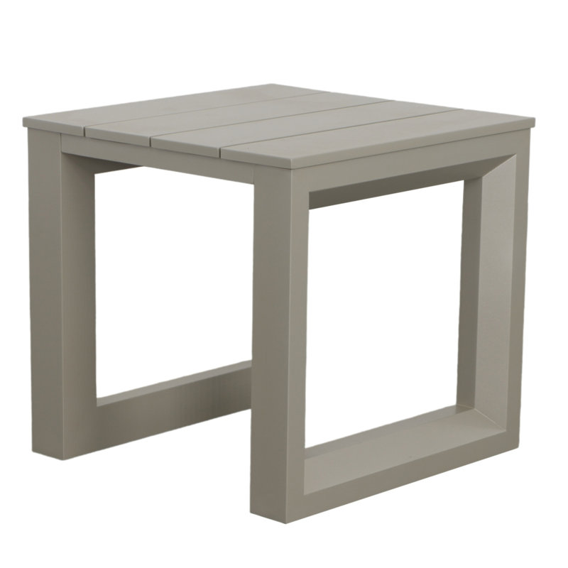 Table de bout de patio polyvalente résistante à la rouille avec motif moderne pour les espaces extérieurs