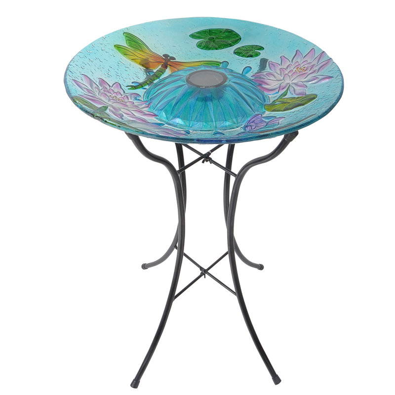 Bain pour oiseaux solaire en verre Edi