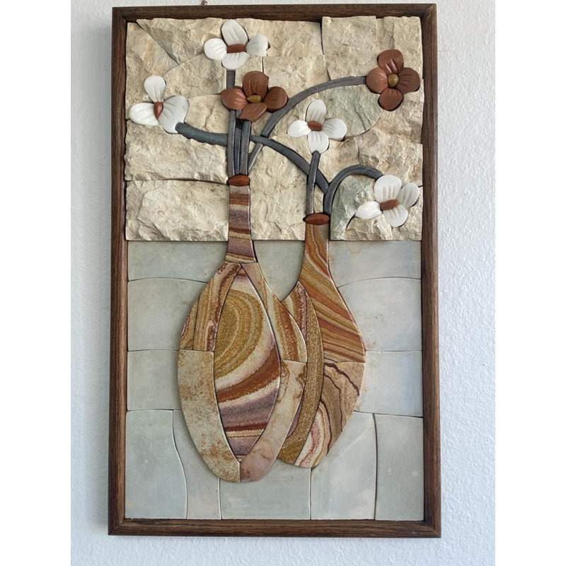 Handmade Plants & Flowers Wall Decor on Stone