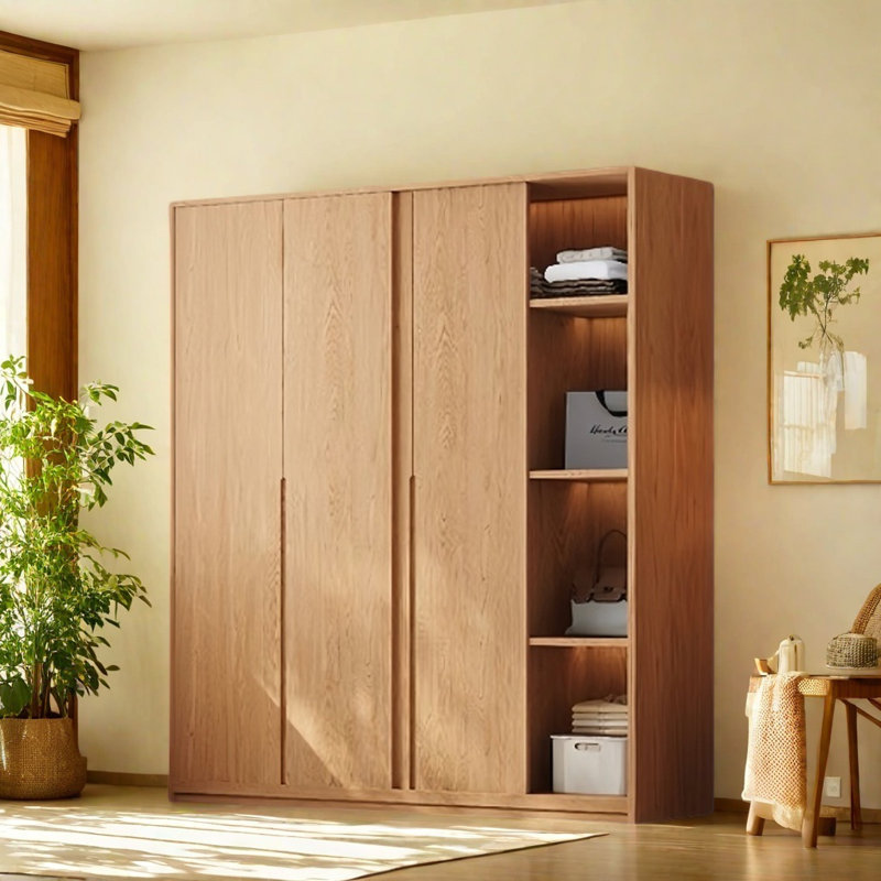 Simple Log Style Wardrobe, 79" H x 71" W x 24" D