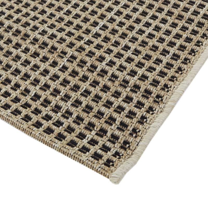 Tapis intérieur / extérieur brun / noir uni Leocadia, Rectangle 7 pi 10 po x 10 pi