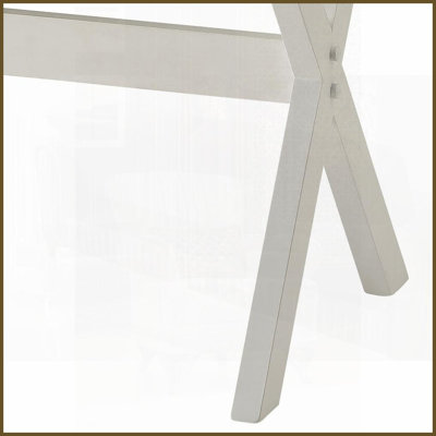 Table basse blanche à 1 tiroir avec plateau en bois Coins en métal - base en X robuste, polyvalente pour le salon et amp; Chambre à coucher