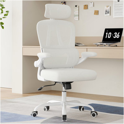 Chaise de bureau ergonomique, chaise de bureau avec appui-tête et soutien lombaire, chaise de bureau pivotante à haut dossier avec appui-tête pour chambre à coucher, cadeaux