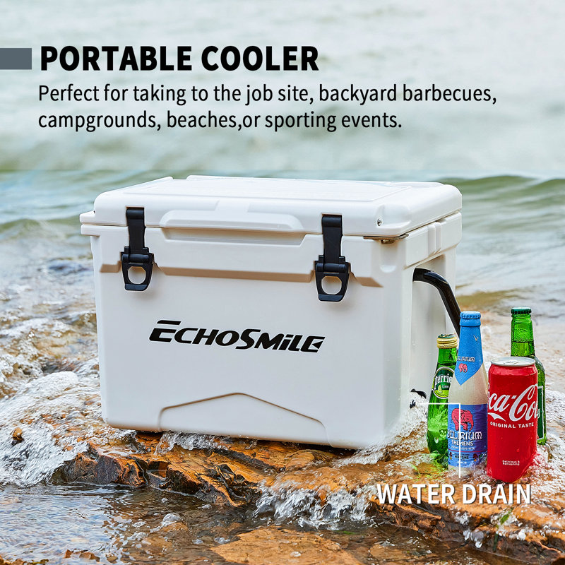 EchoSmile 25 Quarts Ice Chest, White