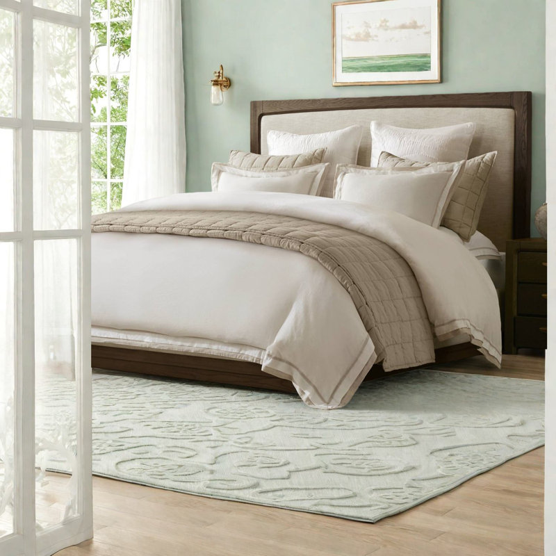 Ensembles de literie de luxe, housse de couette en mélange de lin 3 pièces, style moderne pour le confort de la chambre à coucher