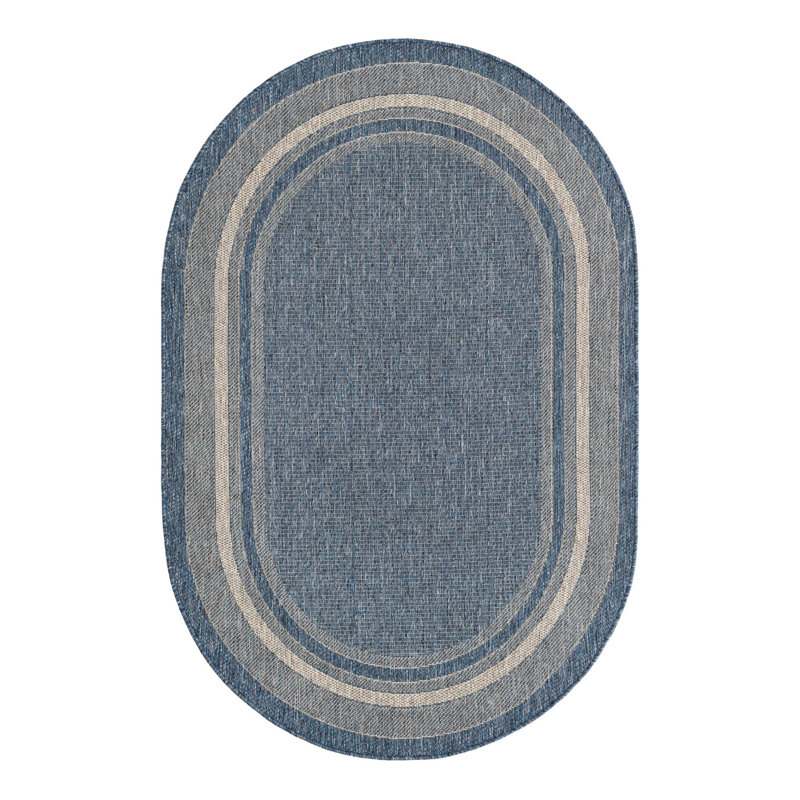 Tapis intérieur / extérieur bleu Swanee, Blue, Oval 4'1" x 6'1"