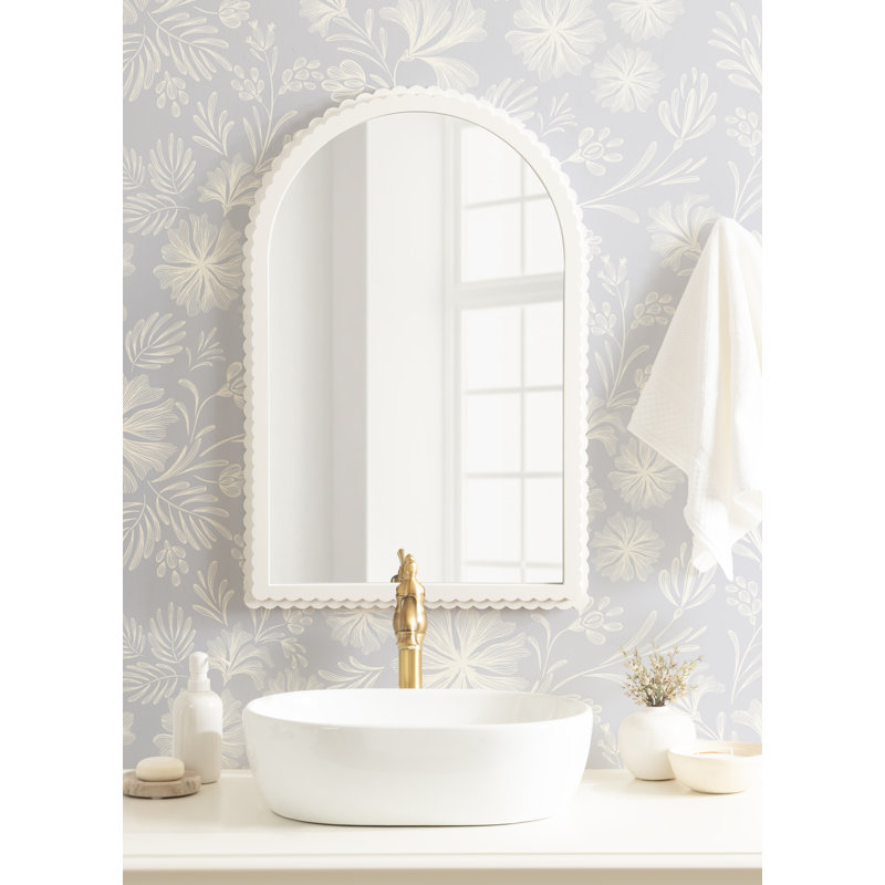 Miroir mural Scallia, 30 po x 20 po, Blanc