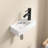 Wall Hung Basin Sink Small Cloakroom Basin Rectangle Ceramic Wash Basin Left Hand Without Tap & Drain