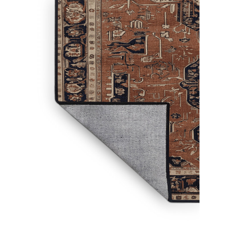 Tapis brun lavable à la machine, Carré 8 pi