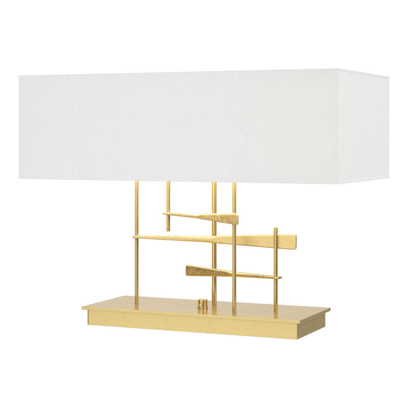 Cavaletti 15.3" Table Lamp, Natural Anna, Modern Brass