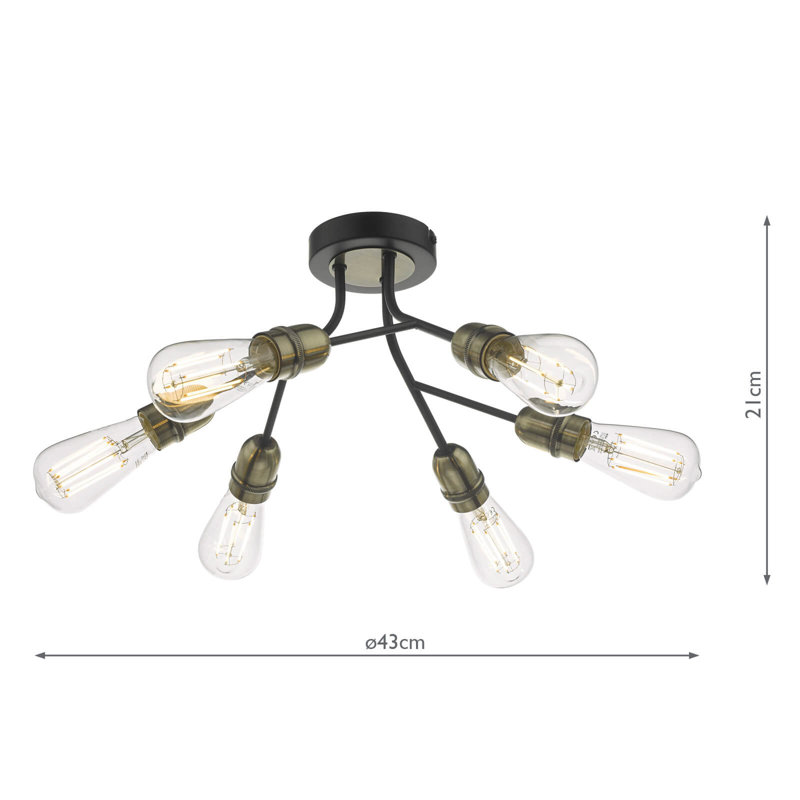 Raegina Glass Semi Flush Mount