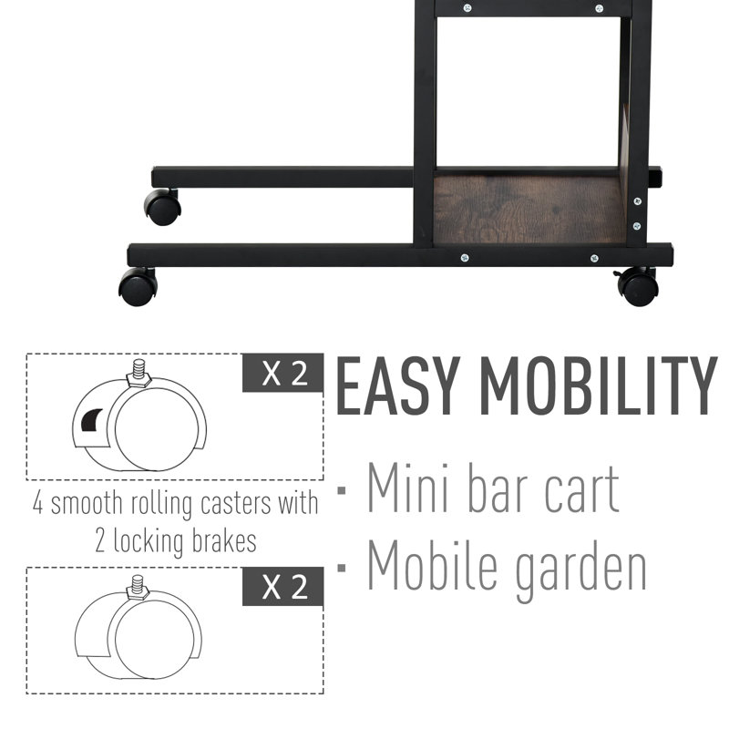 32.25'' H x 31.5'' W Laptop Cart with Wheels