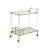 Antique Mirror & Brass Decorated Serving Cart - Rectangular Design, Tempered Glass Shelves, Wine Storage, Metal Frame With Acrylic, Wheels For Easy Movement, Simple Assembly Accented 5Mm Shelves