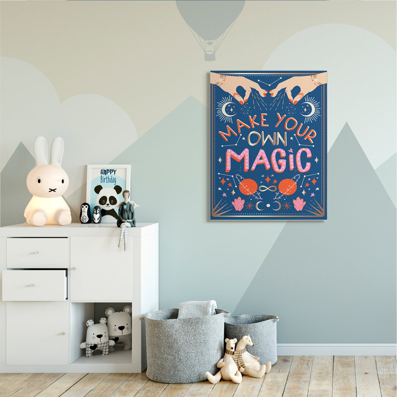 «Make Your Magic Expression Fashion Hands and Constellations», H 48 po x l 36 po x P 1,5 po, Toile tendue