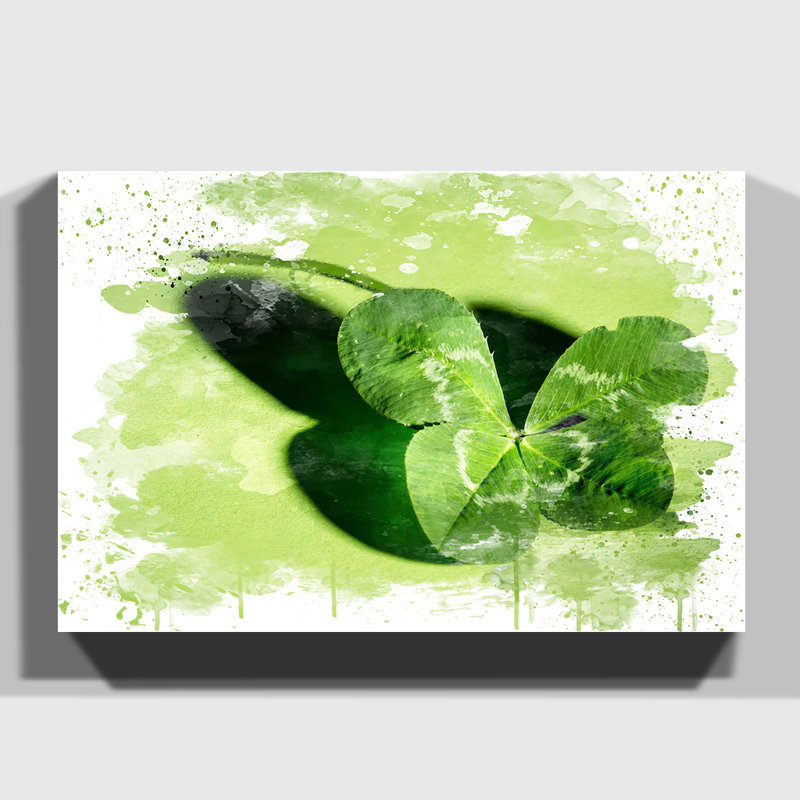 Irish Four Leaf Clover - Wall Art, 40cm H x 60cm W, Wrapped Canvas