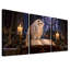 " Snowy Owl on Open Book in Candlelit Christmas " 3 Piece Art-1231909365