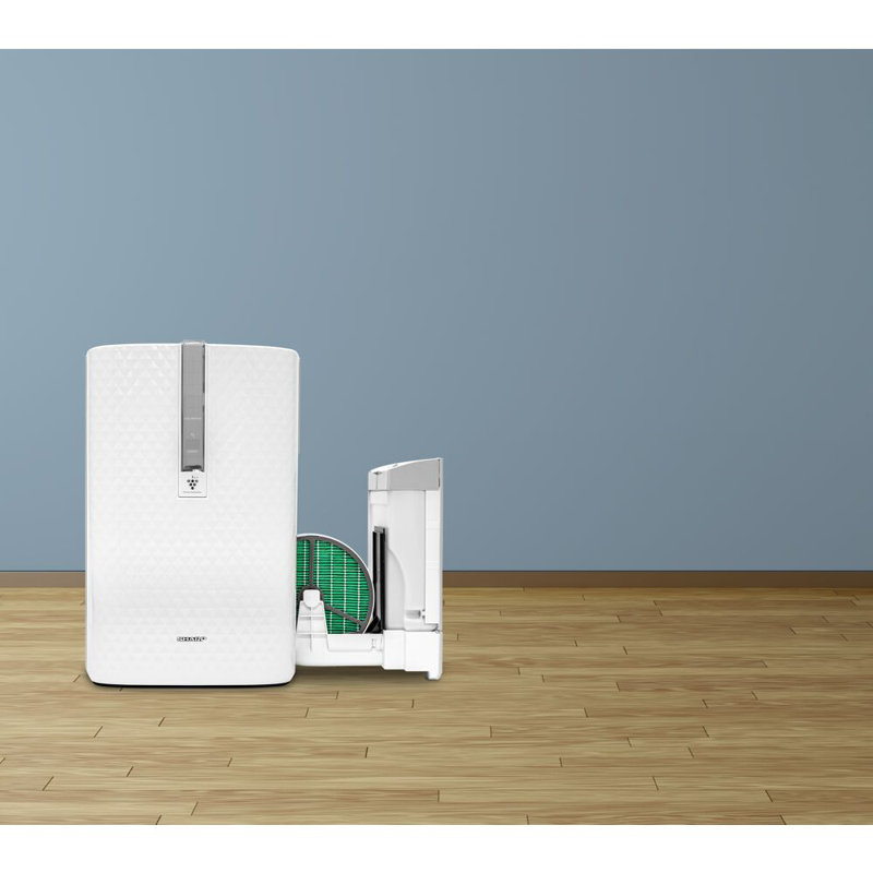 White Mobile Air Purifier with Humidifying Function and True HEPA Filter