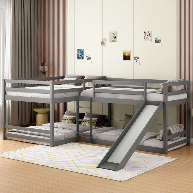 Griglik Twin & Full L-Shaped Bunk Beds by Harriet Bee, Gray