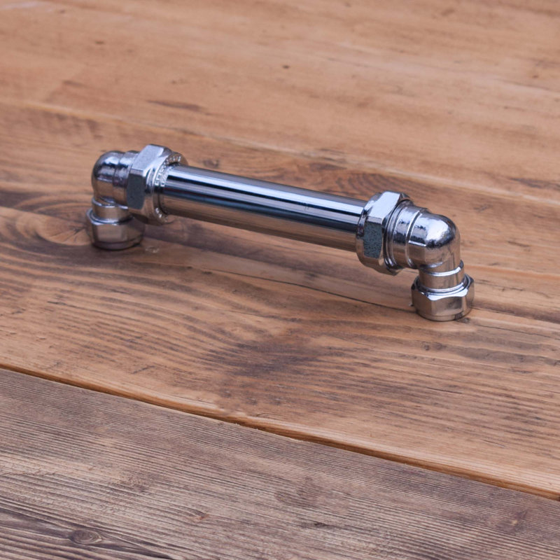 Chrome U Pull Industrial Bolted Detail