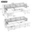 Canapé-lit modulaire 111,8 po avec canapé-lit polyvalent avec grand espace de rangement, deux ports USB et deux porte-gobelets pour le salon-1791089243