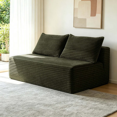 Canapé convertible sans os avec porte-gobelet et coussins décoratifs