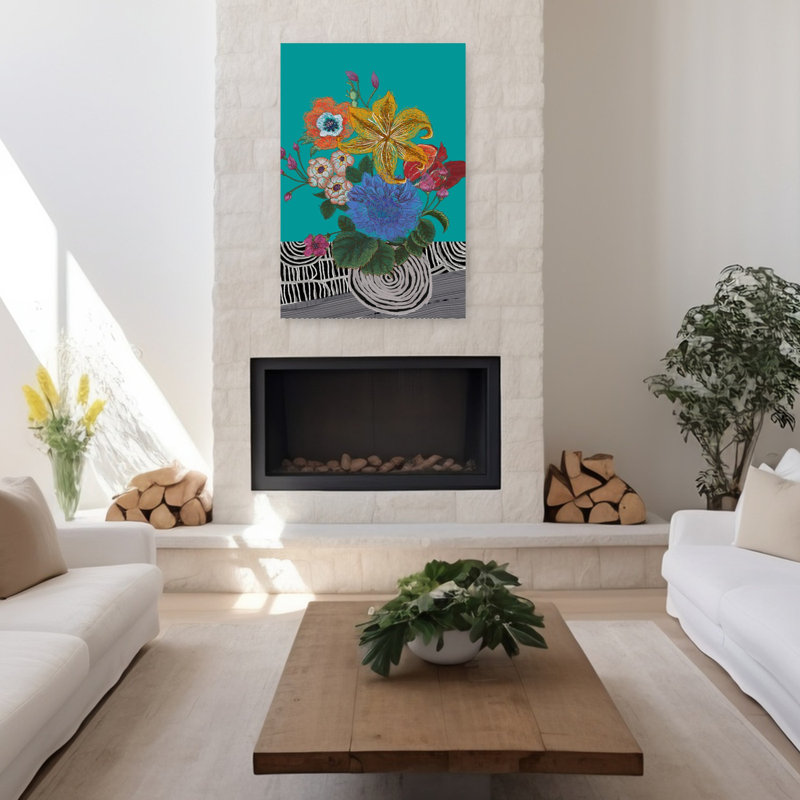 Art contemporain contemporain abstrait, H 48 po x l 32 po