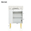 Meuble-lavabo blanc 21,6 po, armoire combinée, meuble de rangement pour salle de bain, lavabo simple en céramique, rangement sur le côté droit-121615269