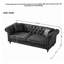Canapé de 83 po en tissu Chesterfield Tech, accoudoirs roulés en tissu High-Tech, canapé rembourré de style Mid-Century moderne, 3 places pour salon, bureau, appartement, noir-1255915662-1255915655