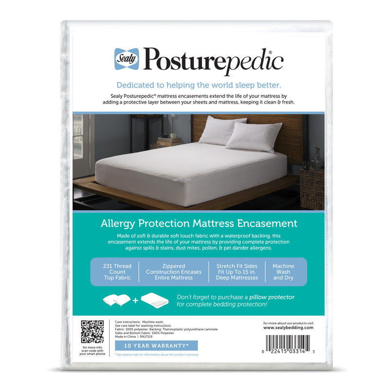 Twin White Hypoallergenic Waterproof Zippered Mattress Protector