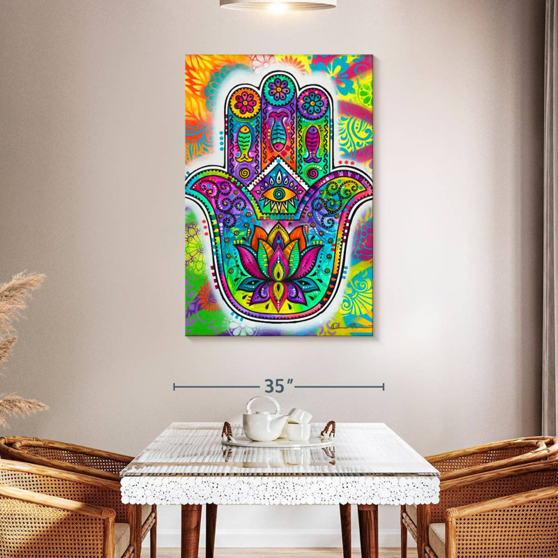 Kerrick Psychedelic Hamsa, 48" H x 32" W