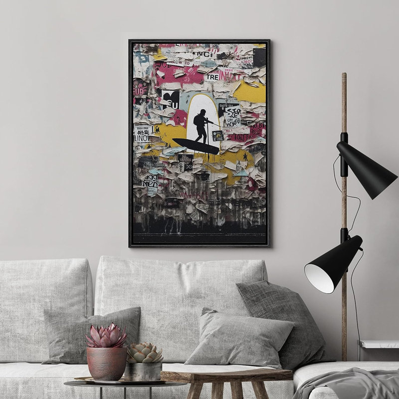 Rockstar concert, impression sur toile, H 36 po x l 24 po x P 1,5 po, Cadre flottant noir