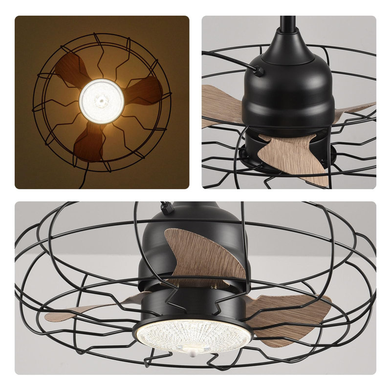 17 ventilateurs de plafond en cage 21 "avec éclairage pour patio et télécommande - 17 étages, 21 po de largeur